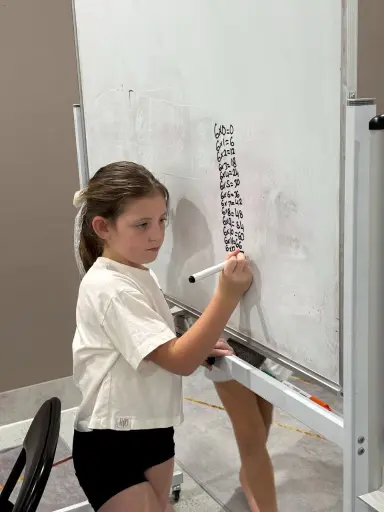 Student working on times tables